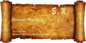 Boros Margit névjegykártya